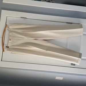 Cream pleated, cuffed dress trouser pant!
